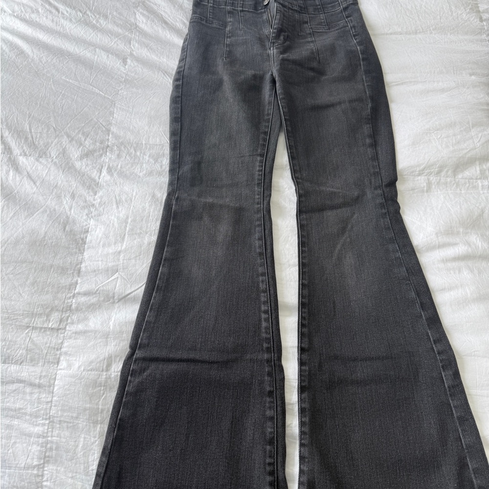 We The Free Dark Gray Flared Jeans